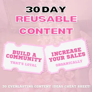 30-Day Reusable Content Sheet