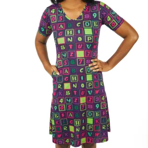 Alphanumeric A-Line Dress (No Waist Seam) [FINAL SALE]