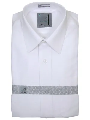 Alviso 18457 60% Cotton/40% Polyester Boy's Dress Shirt - Tonal Weave - White