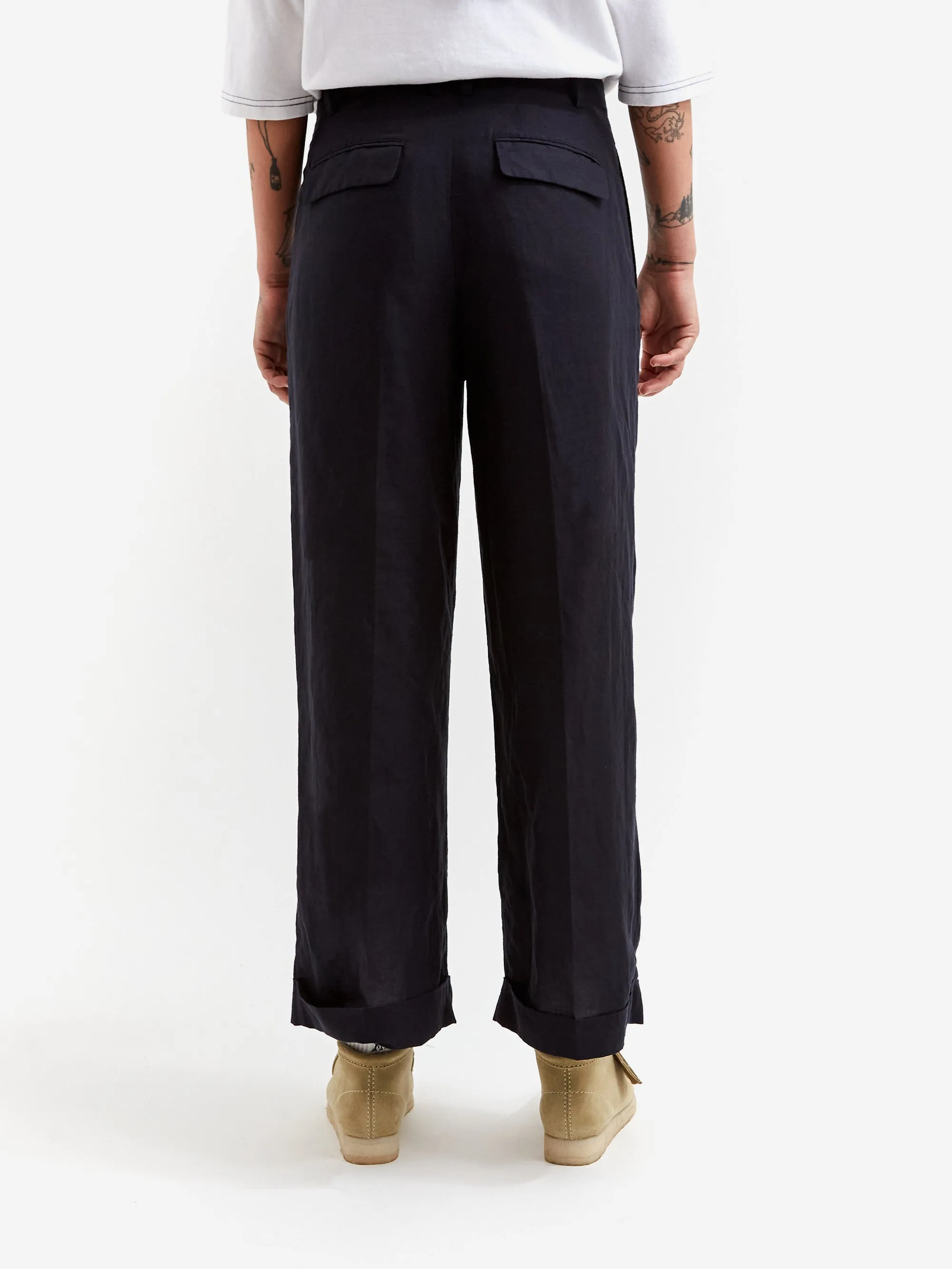 Beams Boy 1 Pleated Slacks - Dark Navy