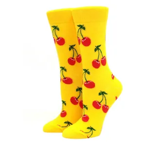 Cherry Pattern Patterned Sock from the Sock Panda (Adult Medium - Women's Shoe Sizes 5-10)