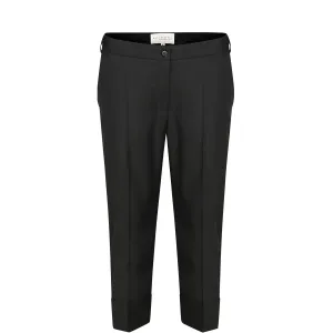 CROPPED WOOL PANTS IN BLACK