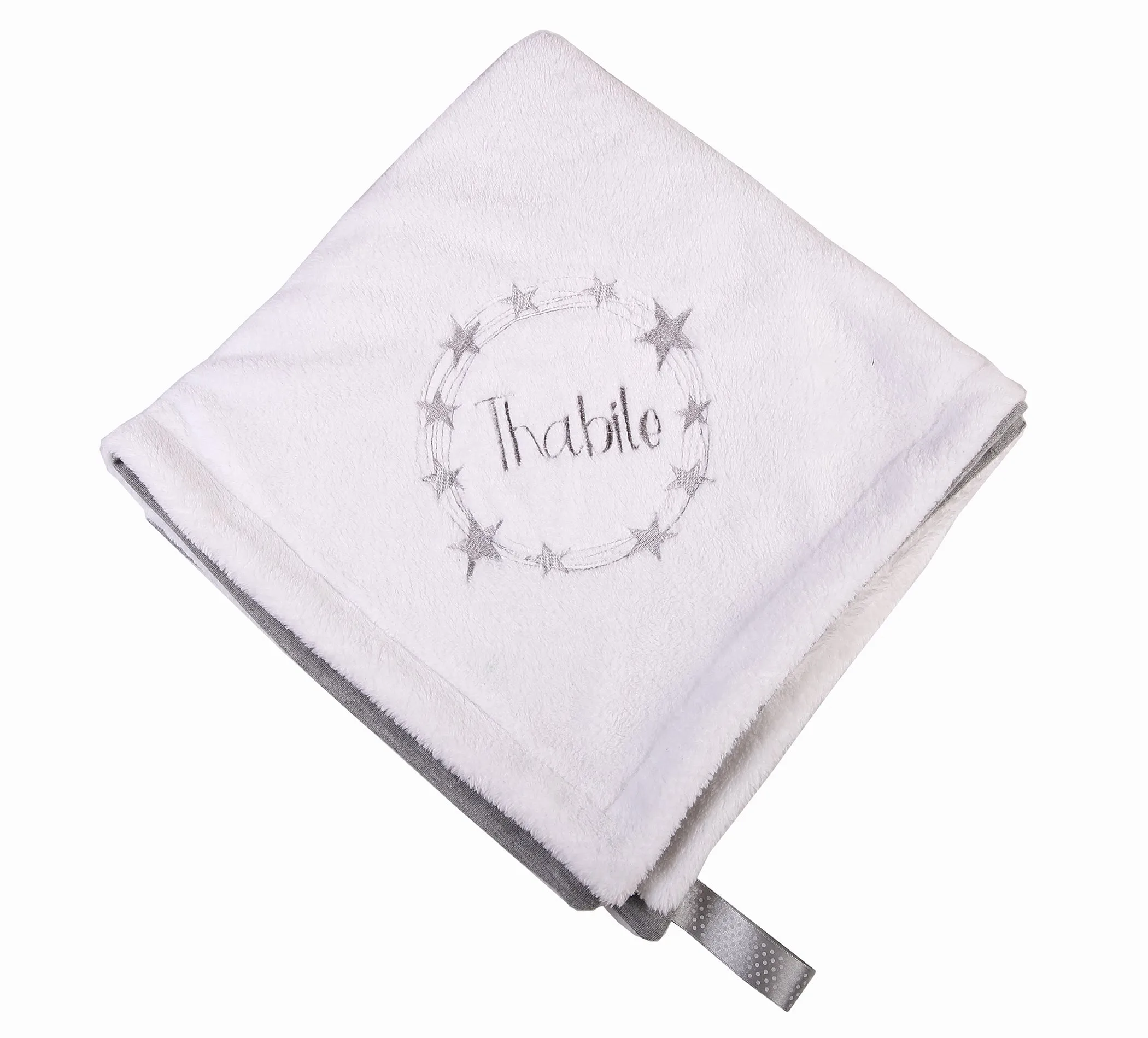 Personalised Baby Blanket with Star Circle embroidery