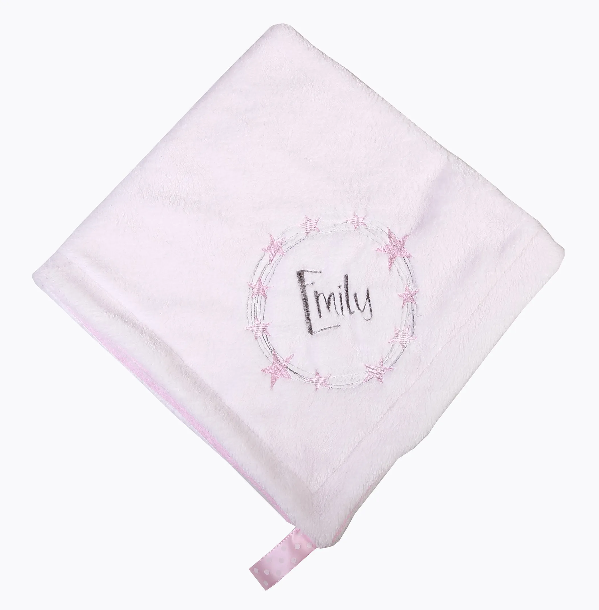 Personalised Baby Blanket with Star Circle embroidery