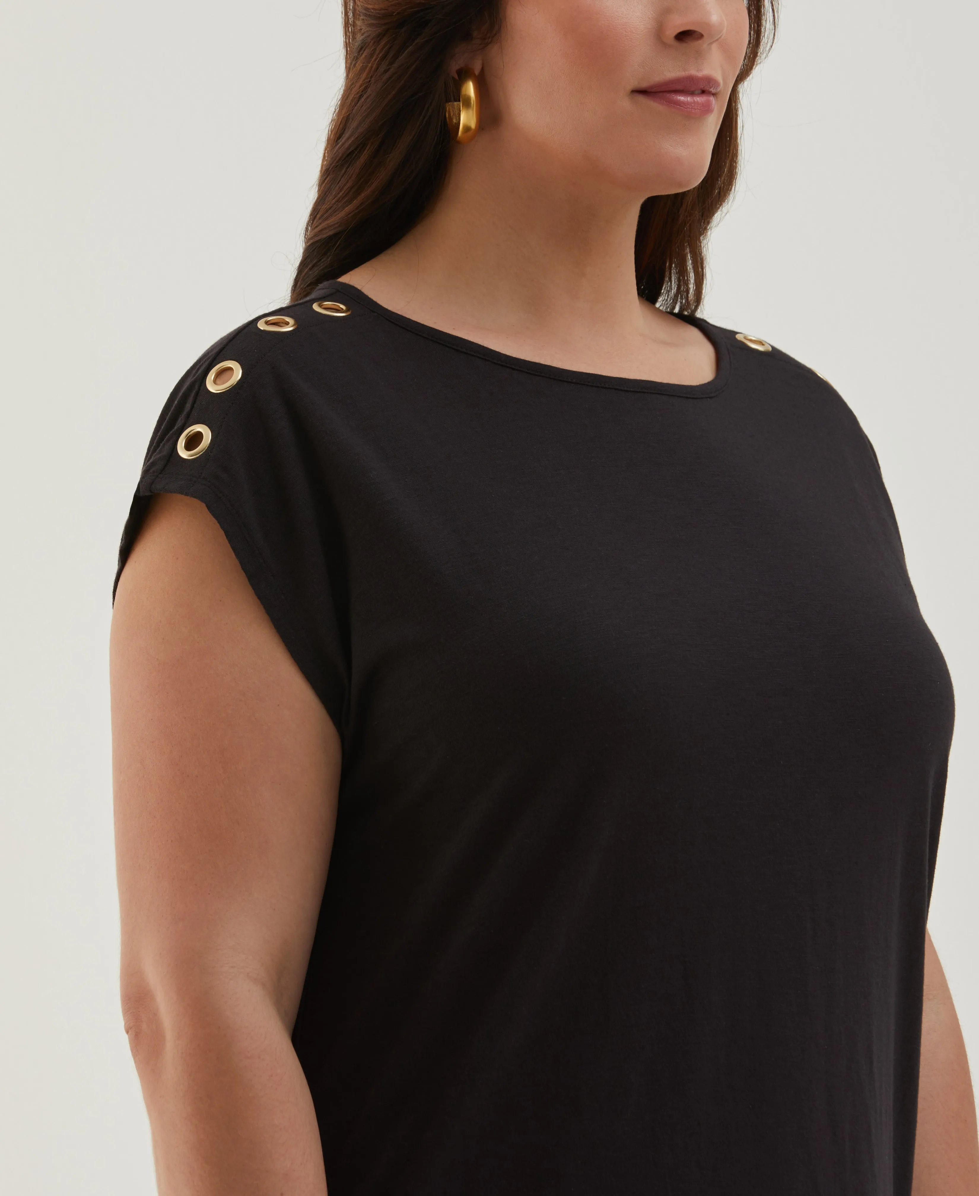 Plus Size Rivet Detail Tank Top