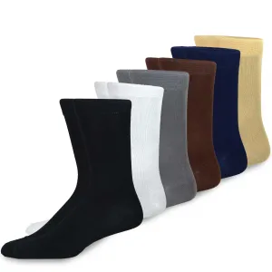 TeeHee Socks Men's Casual Bamboo Crew Comfort Top Assorted 6-Pack (50024)