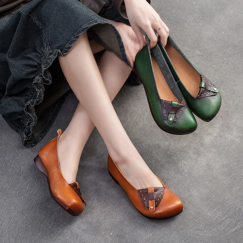 Women Casual Soft Leather Flats Shoes