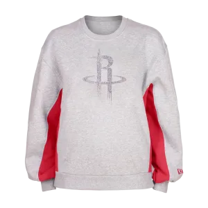 Women's Houston Rockets New Era Apparel Balloon Sleeve Crewneck Sweatshirt